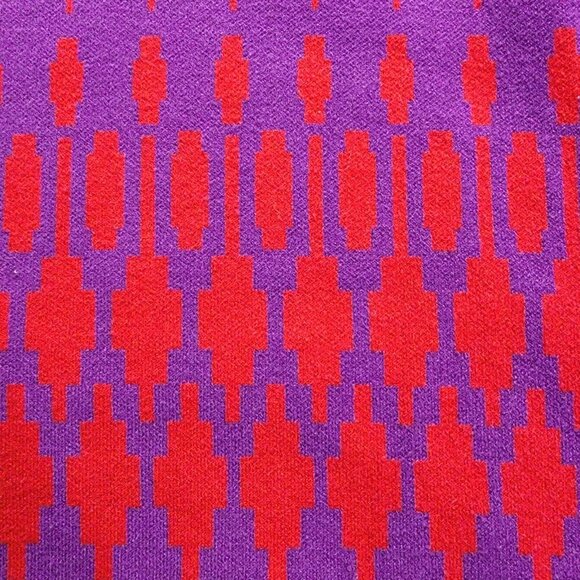 Ann Taylor Fair Isle Turtleneck Sweater Womens Large Purple Red Balloon Sleeve - Picture 5 of 13